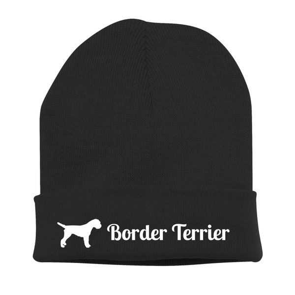 Strickmütze Border Terrier Hund Stickerei Hund Winter Mütze Wintermütze