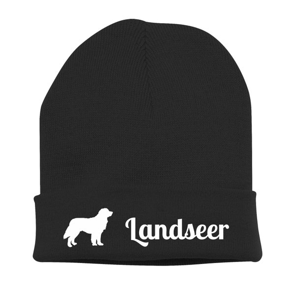 Strickmütze Landseer Schweiz Wachhund Landser Hund Stickerei Hund Winter Mütze Wintermütze