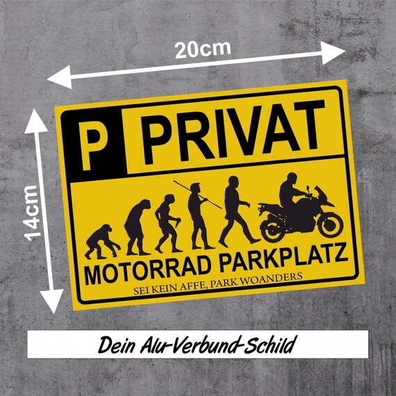 Motorrad Privatparkplatz Schild Evo Parken Verboten Achtung Spruch Lustig  Hinweisschild 