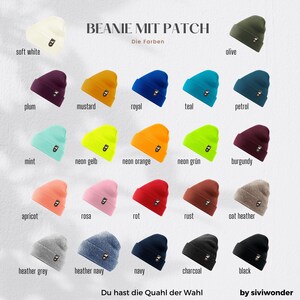 Rauhhaardackel Mütze mit Patch Gassi Beanie Strickmütze Witzig Spruch Warm Herren Damen Dackel Rauhaardackel 22 Farben Herbst Wintermütze Rot