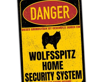 Collie-Warnschild – Langhaarcollie Security System, Aluverbund, 20x14 Cm, Wetterfest