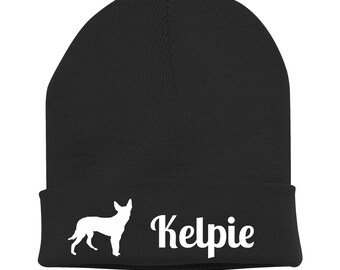 Strickmütze Kelpie Australian Barb Hund Stickerei Hund Winter Mütze Wintermütze