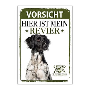 Münsterländer Schild Revier Jagd Türschild Hundeschild Warnschild Hund Klein Munster Deko