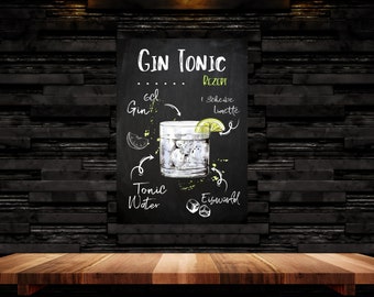RED OCEAN The Gin Corner Gartenschild – Lustiges PVC-Schild Für Bar, Garten, Pub | 200x100 Mm, Mit Aufhängeschnur