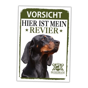 Brandlbracke Schild Revier Jagd Türschild Hundeschild Warnschild Hund Kärntner Bracke Bracken Deko