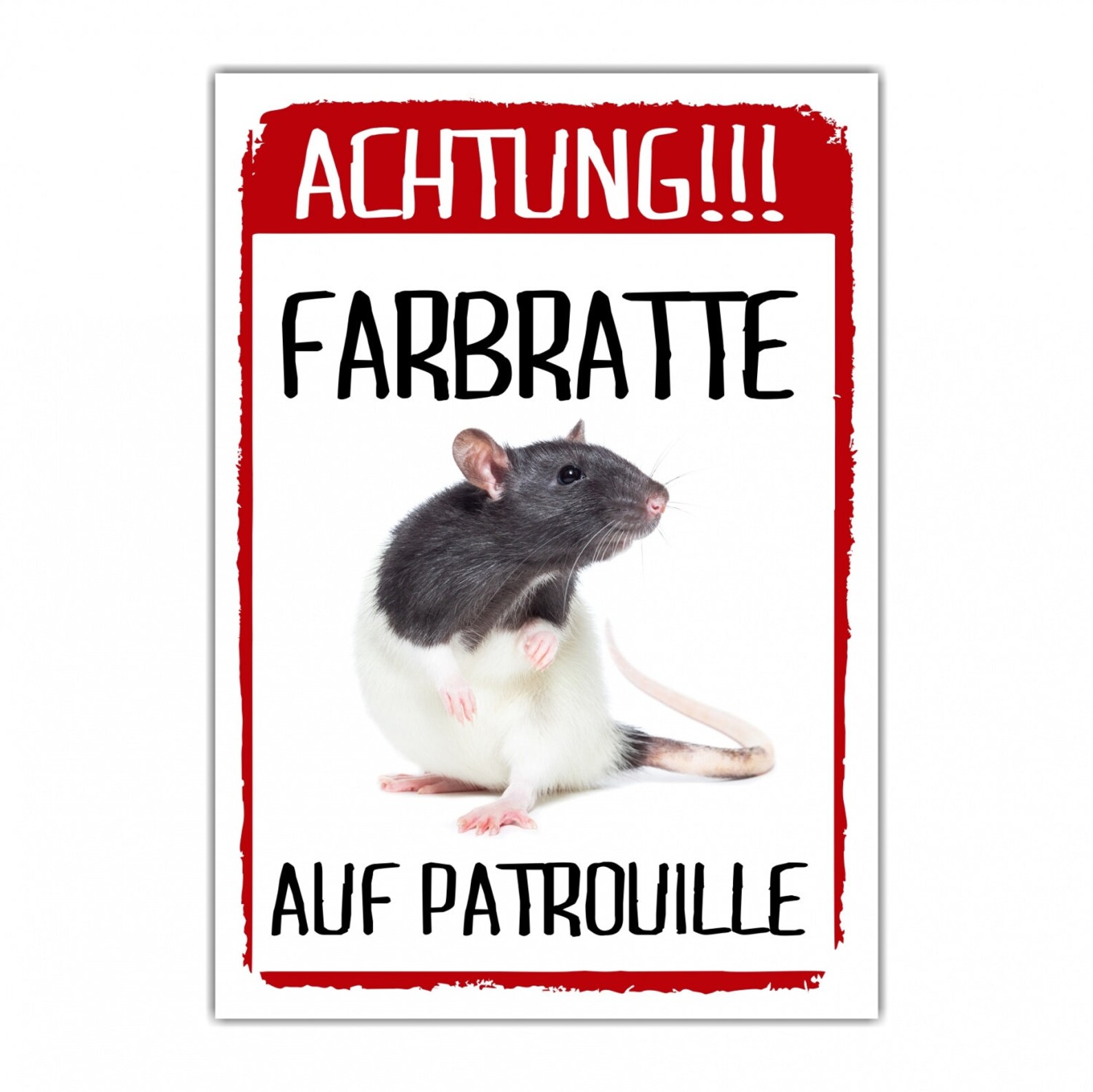 Achtung Ratte auf Patrouille Schild lustig Spruch Türschild Etsy