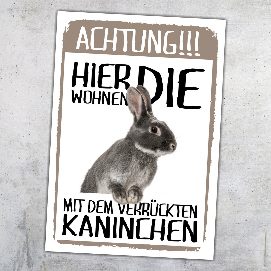 Achtung Kaninchen hier wohnen Schild lustig mit Spruch Etsy