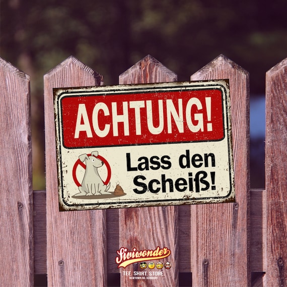 TRIOSK Hundewarnschild 30x20 Cm – Lustiger Verbotsspruch, Aluminium, Für Garten, Haustür