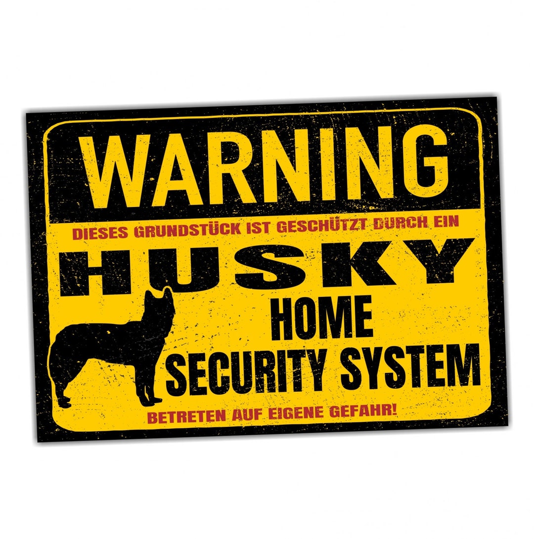 Warnschild „Alaskan Malamute“ – 30,5x20 Cm, Metall, Abgerundete Ecken, Optional Mit Befestigungslöchern