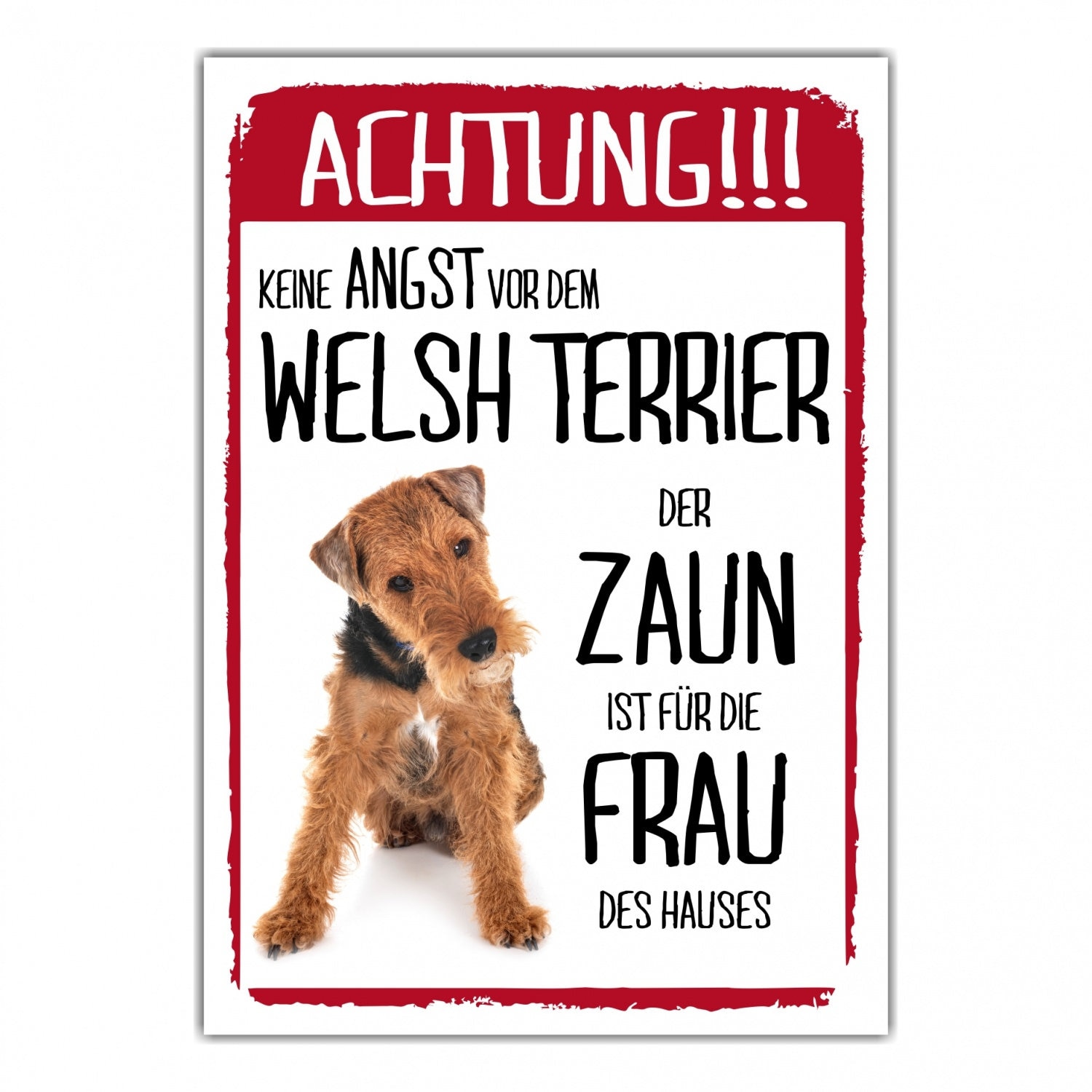 Warnschild „Puli Hirtenhund Security System“ – Aluverbundplatte 20x14 Cm, Wetterfest
