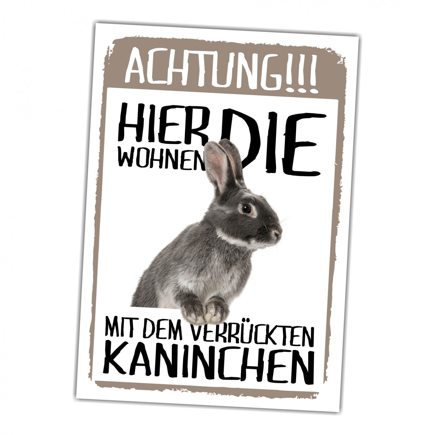 Achtung Kaninchen! Metallschild – Lustiges Warnschild Mit Spruch, 20x14 Cm, Für Tür & Garten