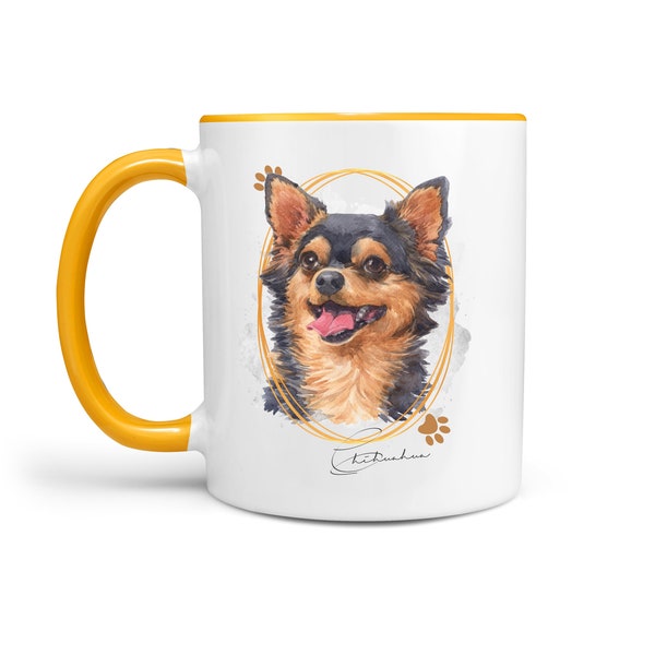 Chihuahua Langhaar Chi Tasse SIGNATURE DOGS Hund Motiv Hundemotiv Kaffee