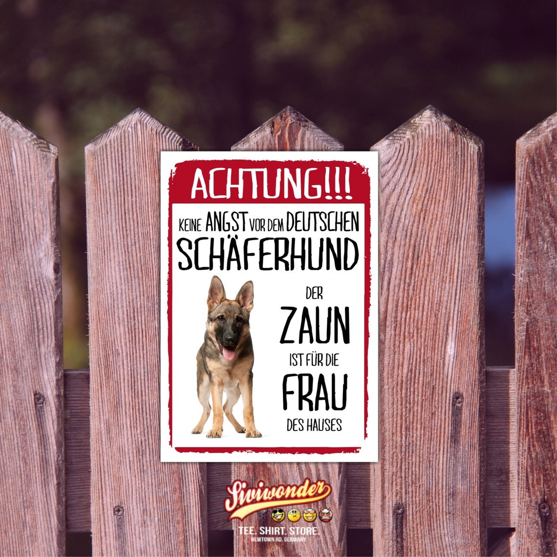 Deutscher Schäferhund Dog Schild Achtung Zaun Frau Spruch Etsy.de