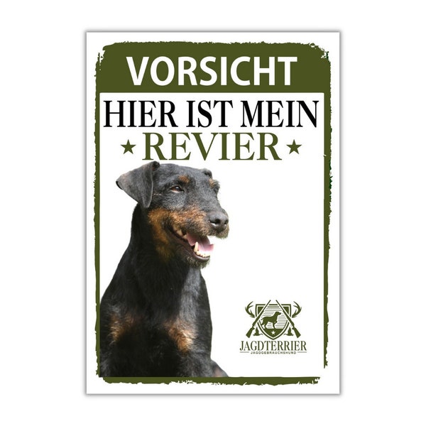 Deutscher Jagdterrier Schild Revier Jagd Türschild Hundeschild Warnschild Hund Jagd Terrier