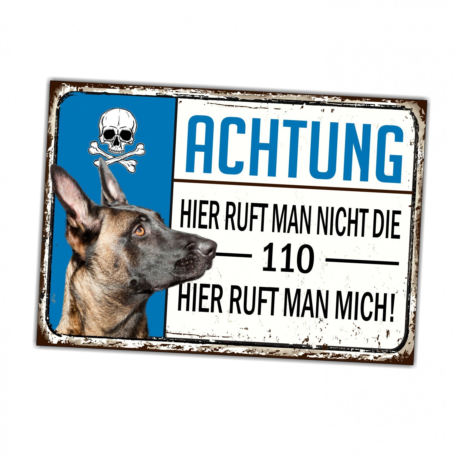 Warnschild 'Beware Of Dog' Aus Aluminium – Robust, Wetterfest & Leicht Zu Montieren (30,5x20,3 Cm)