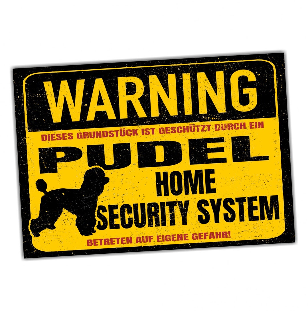 Collie-Warnschild – Langhaarcollie Security System, Aluverbund, 20x14 Cm, Wetterfest