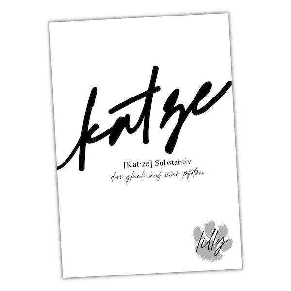 Personalisiertes Schild "KATZE" mit Wunsch Namen Geschenk Kitty Cat Hundeschild Dekoration