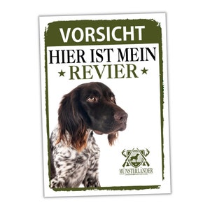 Münsterländer Schild Revier Jagd Türschild Hundeschild Warnschild Hund Klein Groß Munster Deko