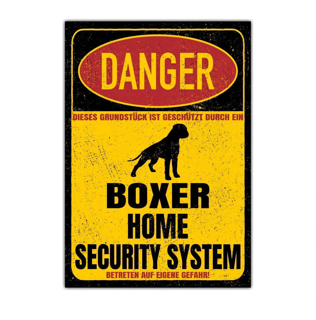 Collie-Warnschild – Langhaarcollie Security System, Aluverbund, 20x14 Cm, Wetterfest
