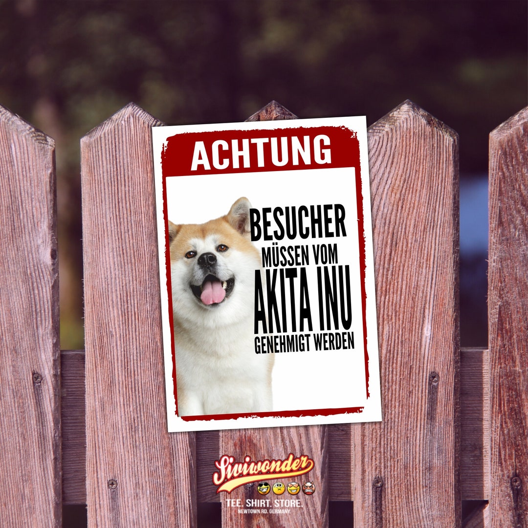 Nanyuk Akita Inu Warnschild - Metall Hundeschild 30,5x20 Cm