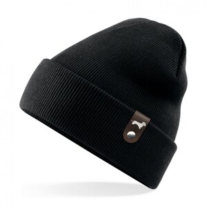 Rauhhaardackel Mütze mit Patch Gassi Beanie Strickmütze Witzig Spruch Warm Herren Damen Dackel Rauhaardackel 22 Farben Herbst Wintermütze Black