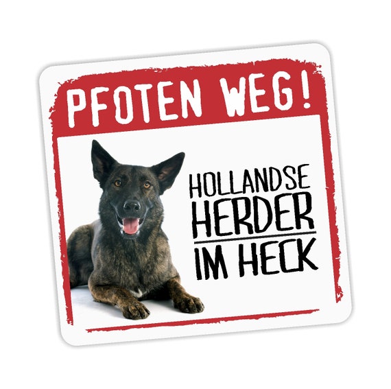 Hollandse Herder Aufkleber PFOTEN WEG Hundeaufkleber Folie Hund