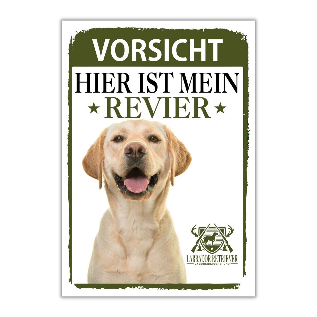 LABRADOR Warnschild Metall – 30,5 X 20 Cm (A4), Aluminium 0,5 Mm, Mit Hundehinweis