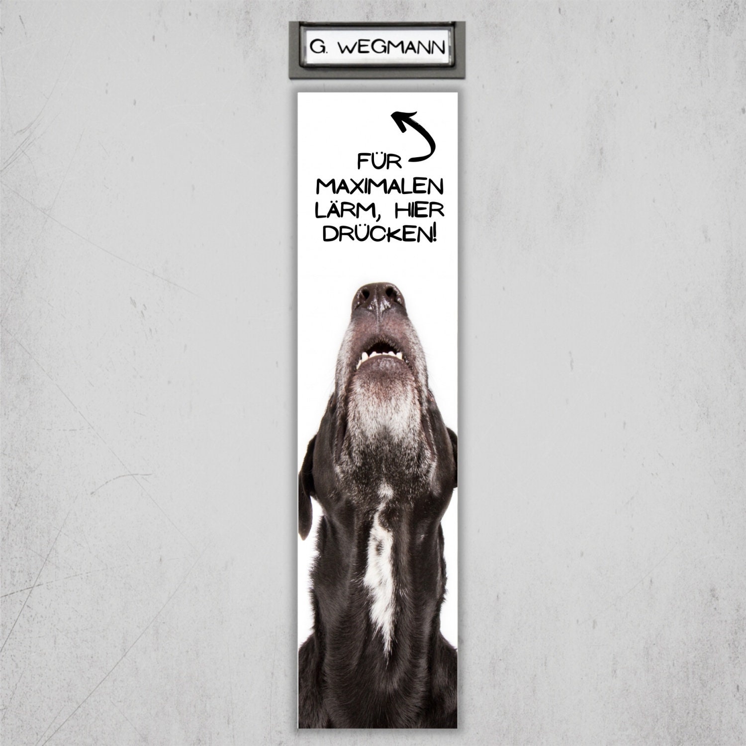 Hund Mischling Maul Schild Klingel Lärm Hund Spruch Türschild