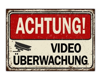 Video Videoüberwachung Schild verboten Achtung Spruch lustig Hinweisschild Warnschild Fun Verbot Deko