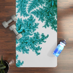 Turquoise Fringe Rubber Yoga Mat