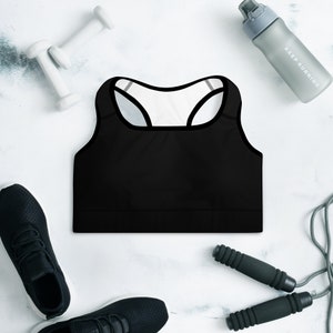 Black Padded Sports Bra | Racerback Sports Bra | Yoga Top | Workout Top