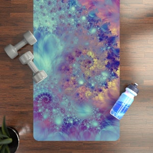 Abstract Fibonacci Spiral Rubber Yoga Mat