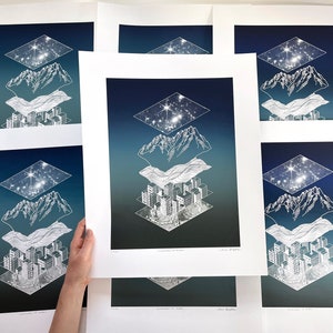 Conservation of matter, screenprint, silkscreen, serigraphie, original fine art print