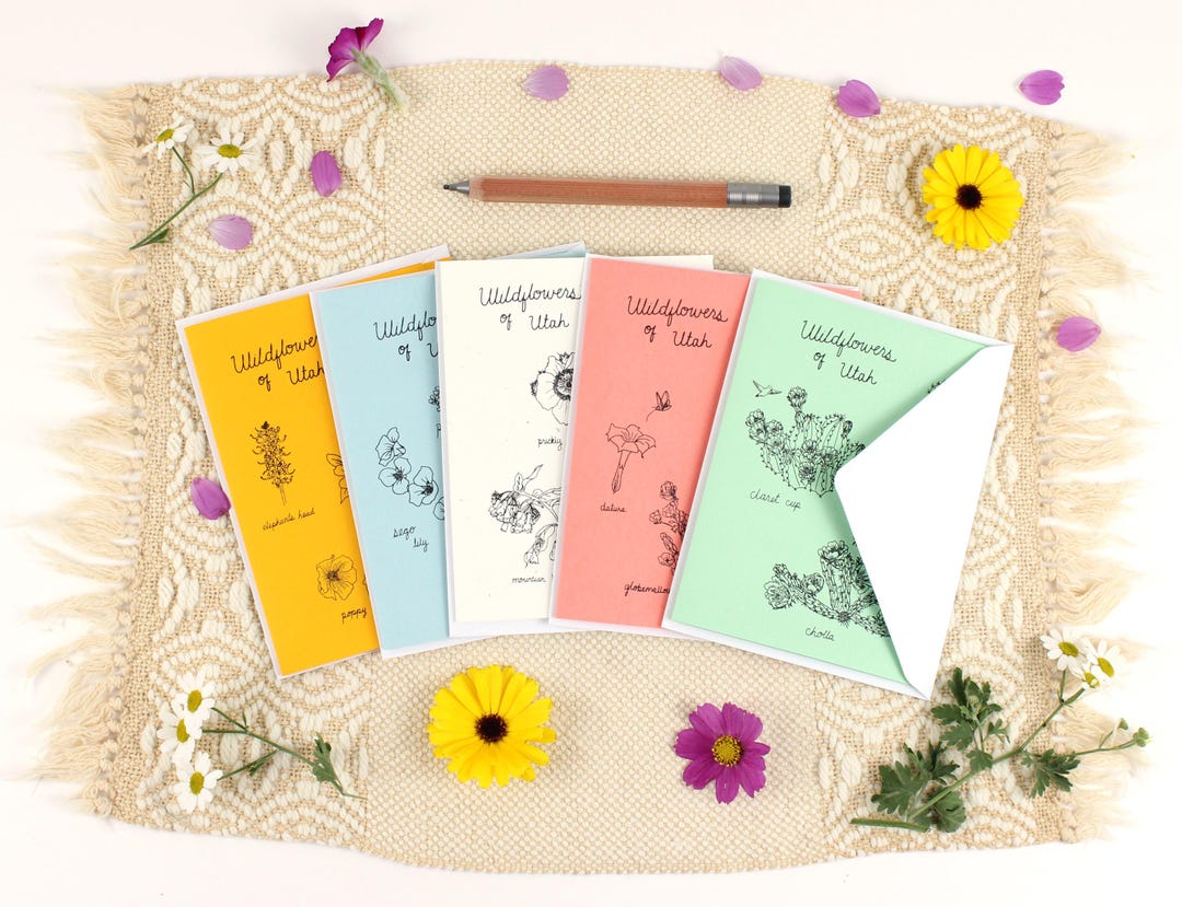Set of 5 Note Cards, Wildflowers of Utah, Envelopes Included, Blank ...
