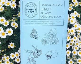 Flora and Fauna of Utah coloring book, rocky mountains and great basin region