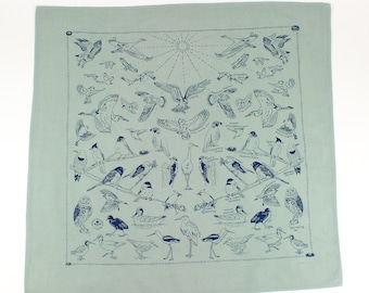 Bandana pour oiseaux - vert sauge, oiseaux de l'Utah, de Californie, oiseaux de rivage, montagnes rocheuses, cadeau d'observation d'oiseaux
