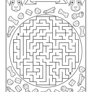 Printable Dog Mazes Maze Worksheets Dog Puzzle Guest Book | Etsy