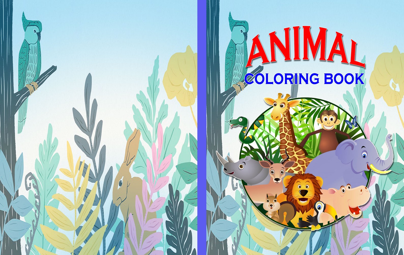 Animal Coloring Book Printable Animal Coloring Pages for | Etsy