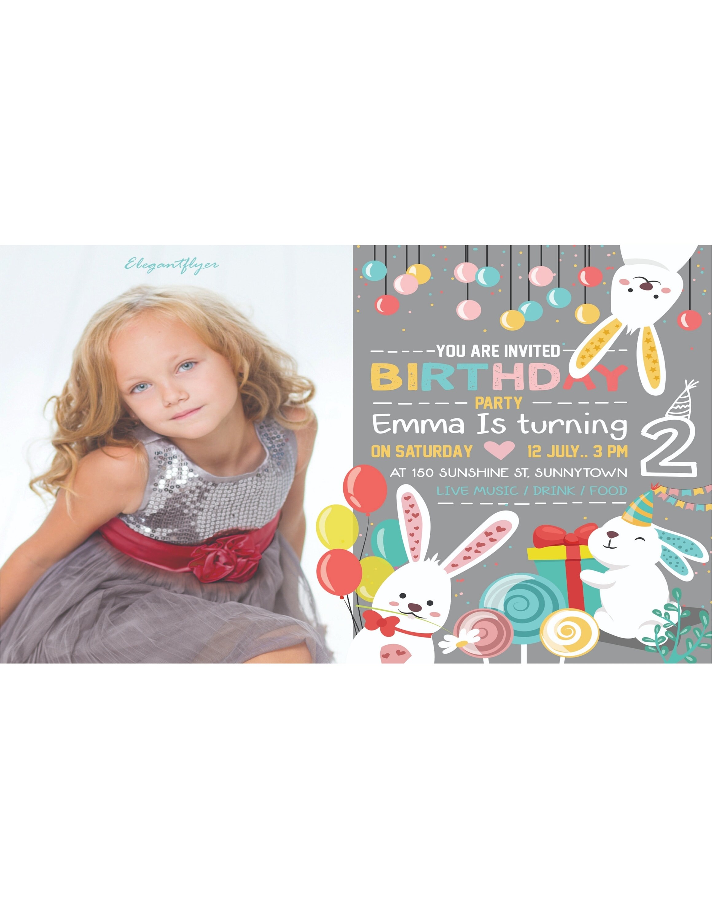 Birthday Party Emma Birthday Party InvitationEDITABLE Kids | Etsy