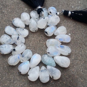 Grade AAA Blue Flashy Rainbow Moonstone Beads 6 Inch Full Strand Pear Shape Smooth Beads Crafted And Necklace Jewelry Making Loose Beads!!
