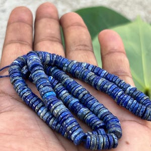 AA+ gorgeous Blue Lapis Lazuli, Beads tire Shape, Necklace Jewelry Making Loose Beads - 16" Inch Grade AAA