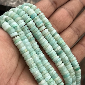 Perline di amazzonite blu a forma di pneumatico per la creazione di gioielli, grado AAA 8" pollici - In offerta, ottimo sconto del 75%.