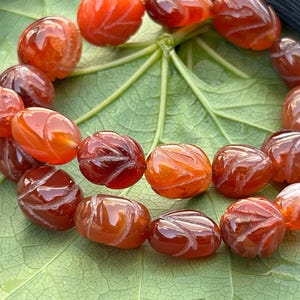 Perline di corniola naturale, pepita intagliata, filo di perline da 8 pollici, per la creazione di gioielli, perline, pietra perfora