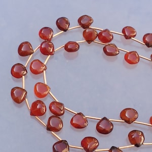 Hessonite Calcedonio a forma di cuore Perline semipreziose Perline di gioielli A++ Perline di pietre preziose Qualità AAA 9-10MM