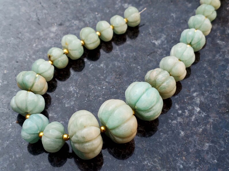 AAA Quality Amazonite Beads 7/'/' Inches Carved Rondelle Shape Gemstone Natural Gemstone Making Beautiful Jewelry Beads