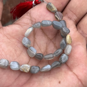 Pietra di luna grigia naturale qualità AAA +, 8 pollici pollici Filo, creazione di gioielli rari in pietra di luna