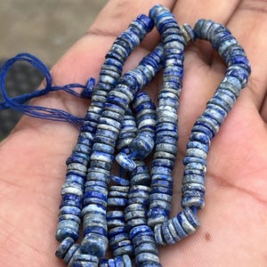 AA+ gorgeous Blue Lapis Lazuli, Beads tire Shape, Necklace Jewelry Making Loose Beads - 16" Inch Grade AAA