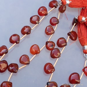 Calcedonio di hessonite per la creazione di gioielli Perline lisce a forma di cuore Perline sciolte - 71 carati