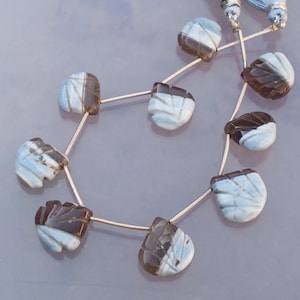 Perline di qualità AAA con intaglio a cuore in pietra preziosa opale blu, belle 9 pezzi lisce, perline semipreziose