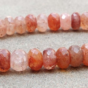 AAA + Perline di pietre preziose naturali a forma di rondelle di quarzo fragola di ottima qualità per creazione di gioielli - 7 ", 8-9 mm